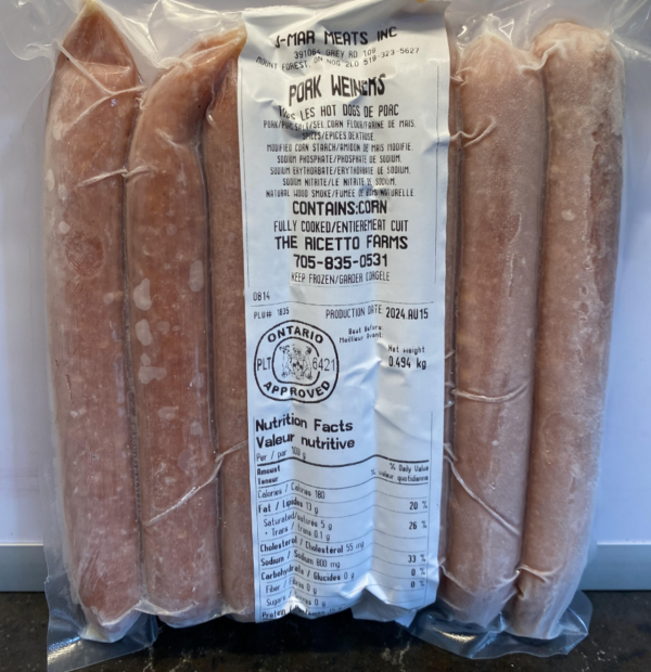 Pasture Raised Pork Weiners, 1lb
